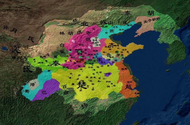 春秋末年诸侯国图